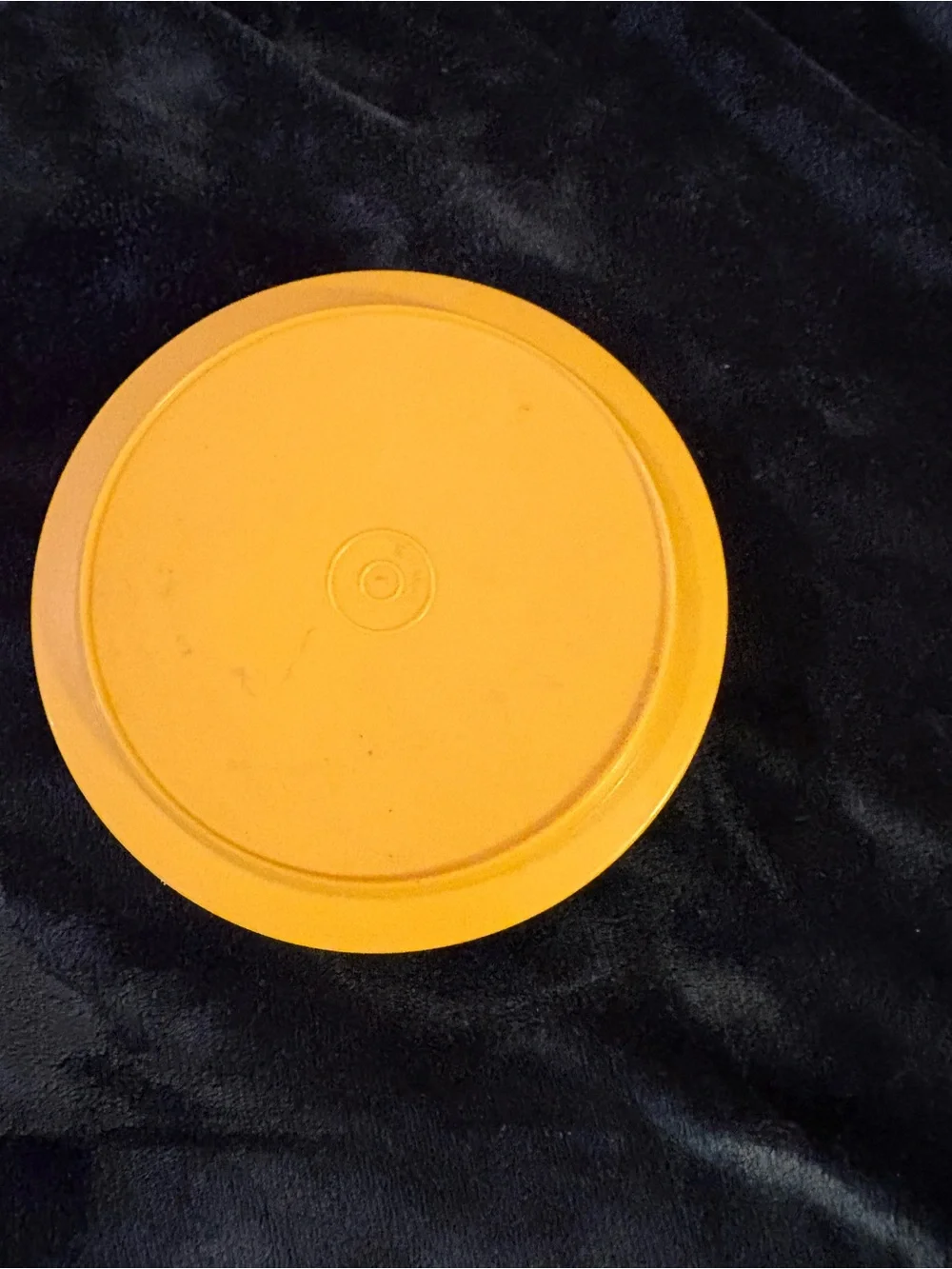Bright Yellow Tupperware Round Container with Lid